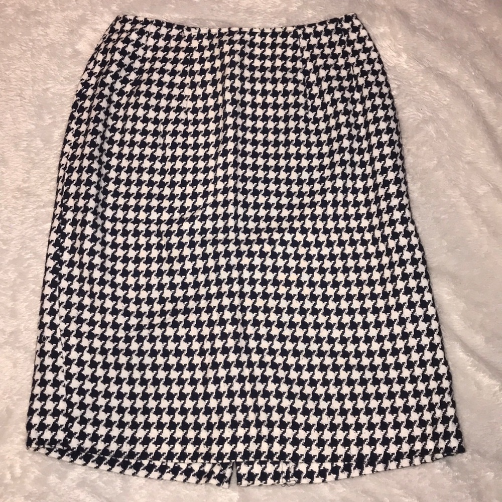 Christa Arianna navy & white houndstooth skirt